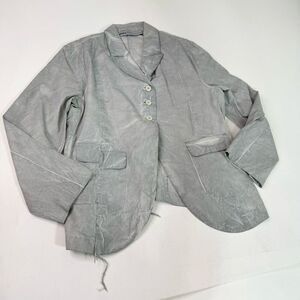 Rundholz Dip Jacket Women Small Lagenlook Grunge Buttons Blazer Gray Pockets